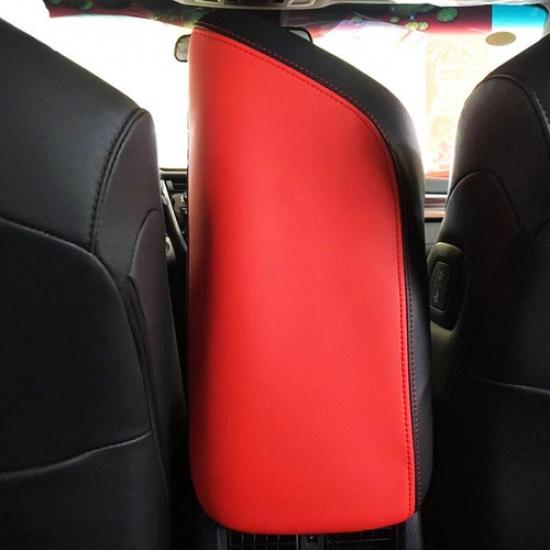 Red + Black Leather Car Central Armrest Box Cover For Toyota Camry 2018- LHD
