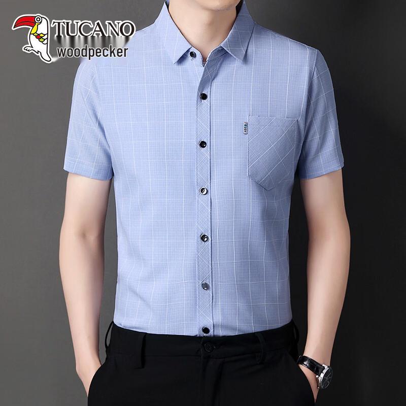 TUCANO Men s Short Sleeve Plaid Casual Shirt XL