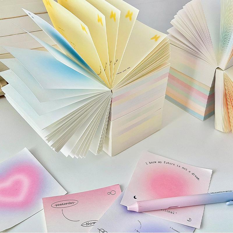 400 דפים/חבילה פנקס תזכורות בצבעי מעבר קיבולת גדולה פתקי הודעות קוואי דקורטיביים DIY יומן קישוט לסקרפבוקינג