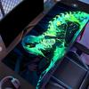 Neon Ghost Skeleton Graphic Extended Desk Mat Non Slip Rubber Stitched Edge Gaming Keyboard Table Mat For Laptop Pc Gamers