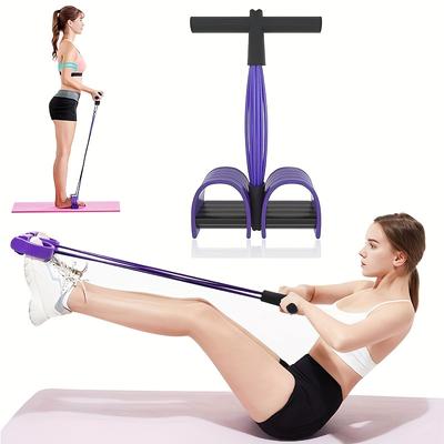 Multifunktions-Spannseil, 6-Röhren Elastisches Yoga-Pedal-Zuggerät Widerstandsband, Natur-Latex Spannseil Fitnessgerät