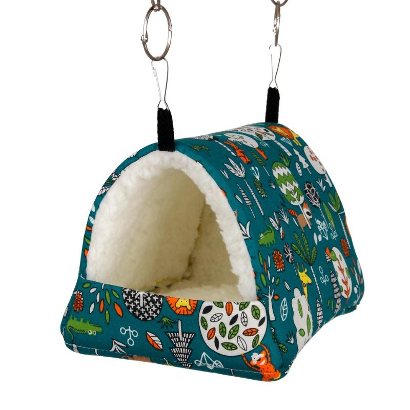 

Parrot Cotton Nest Warm Winter Thick Hamster Cage Sleeping Bed Guinea Pig Cotton Nest Hanging Cage House Bird Pet Hanging Cage M 16x13x16cm зелёный