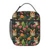 Dschungeltiger und tropische Blumen isolierte Lunchtasche für Kinder Schulkühler Thermische Lebensmittelbox Tragbare Lunchboxen Behälter