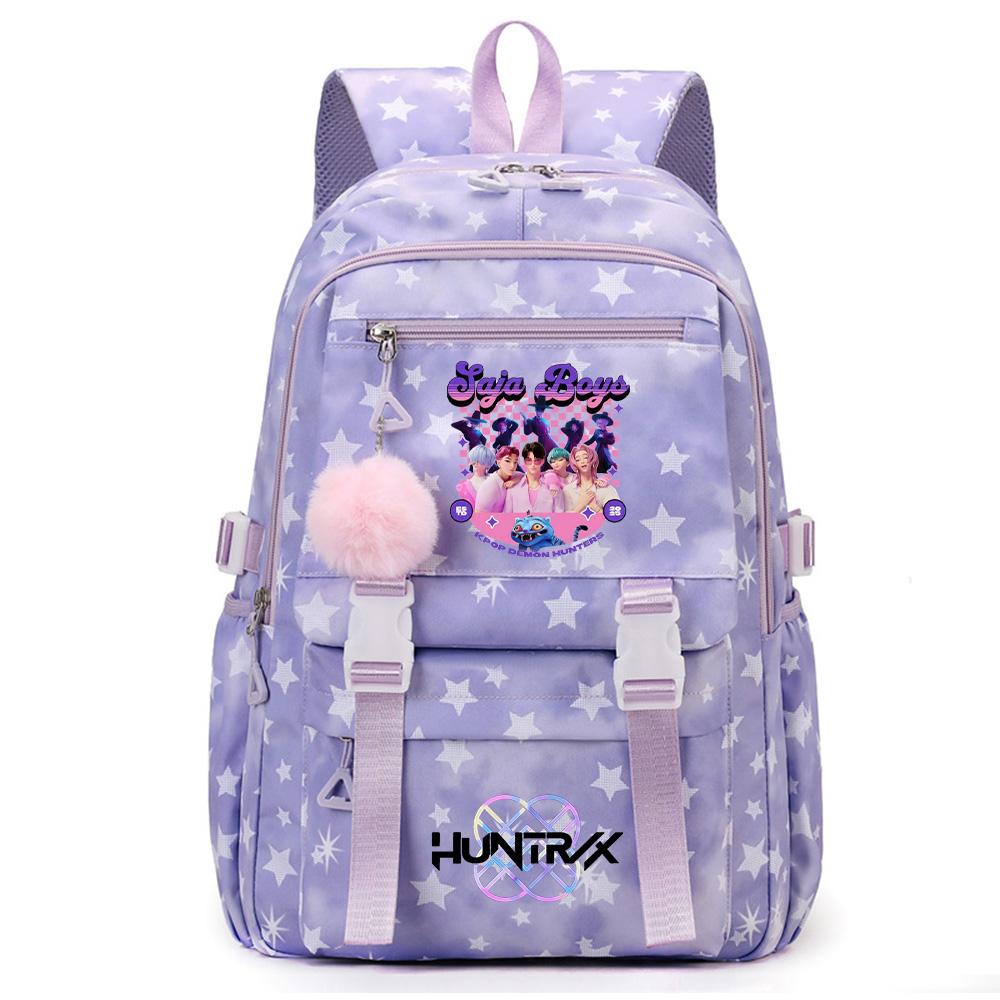 Anime K-Pop Demon Hunters Printed Backpack Large Capacity Bookbag Laptop Unisex Student Boy Girl School Bag Large Capacity Travel Outdoor Bag