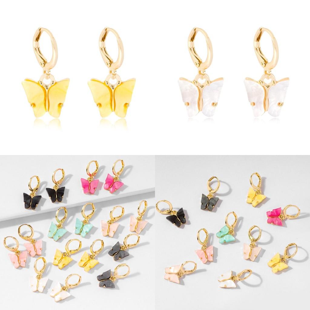 Creative Alloy Butterfly Earrings Casual Chic Multicolor Womens Animal Design