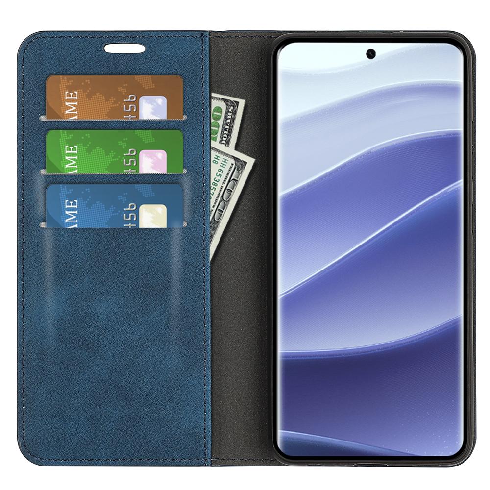 

For Xiaomi Redmi Note 14 Pro 5G/Poco X7 5G Case Skin-Touch Leather Wallet Phone Cover Grey