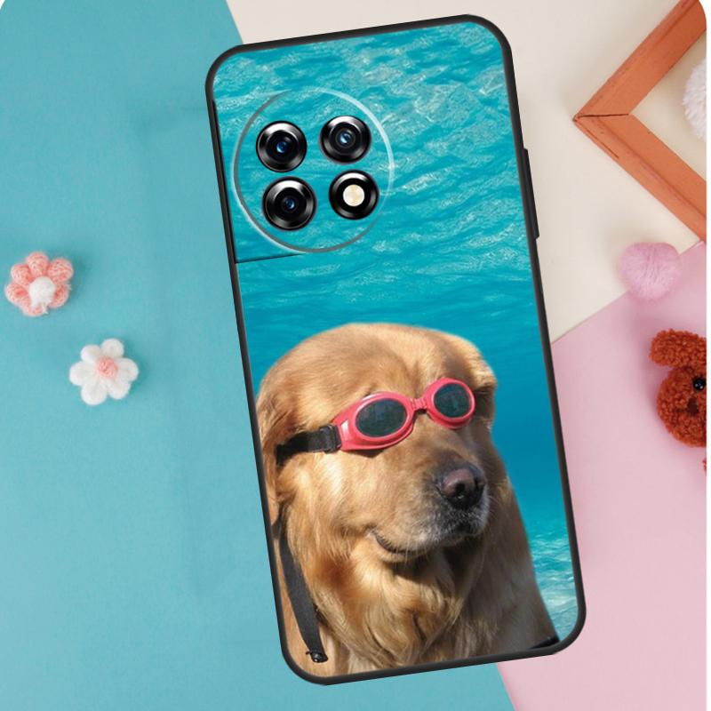 Cartoon Golden Retriever Dog For OnePlus Nord 5 CE 2 3 4 Lite N20 N30 Case For OnePlus 15 13 12 11 10 13T 10T 12R 13R 15R