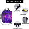 Purple Galaxy Print Lunch Box Reusable Portable Insulated Lunch Bag Bento Tote Cooler Bag for Office Work School Picnic Travel