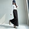 Grey sports skirt women's spring and autumn new high-waisted straight split a-shaped skirt drooping skirt long skirt