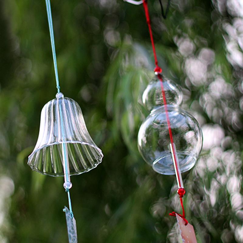 Glass Vindklokke Utendørs Japansk Stil Vindspill Hengende Anheng Vindu Gård Hage Klokkespill Dekorasjon campanillas de viento