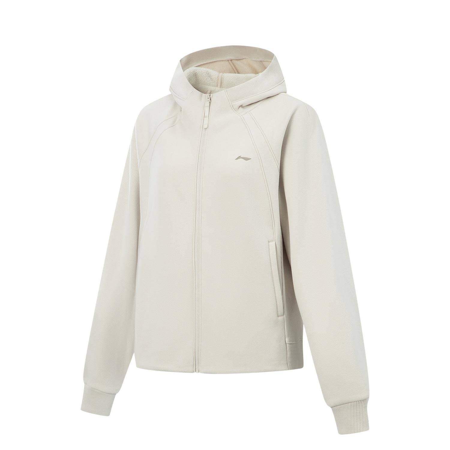 LI-NING AWDV944-3 Women s Fitness Fleece Lined Zip Up Hooded Sweatshirt XL