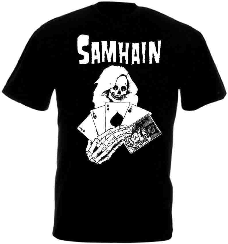 Samhain Death Cards T Shirt Poster Horror Punk Band All M чёрный