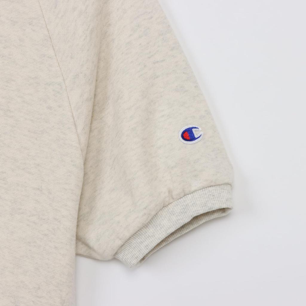 crew neck sweatshirt with casual [Champion] Short-sleeved one-point embroidery, women's wear, CW-D006-810-M