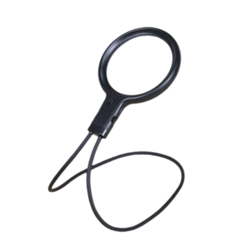 

Portable LED Magnifier with Adjustable Lighting & Neck Straps Magnifying Glass for Jewelry Inspection & Book Reading 1 чорний