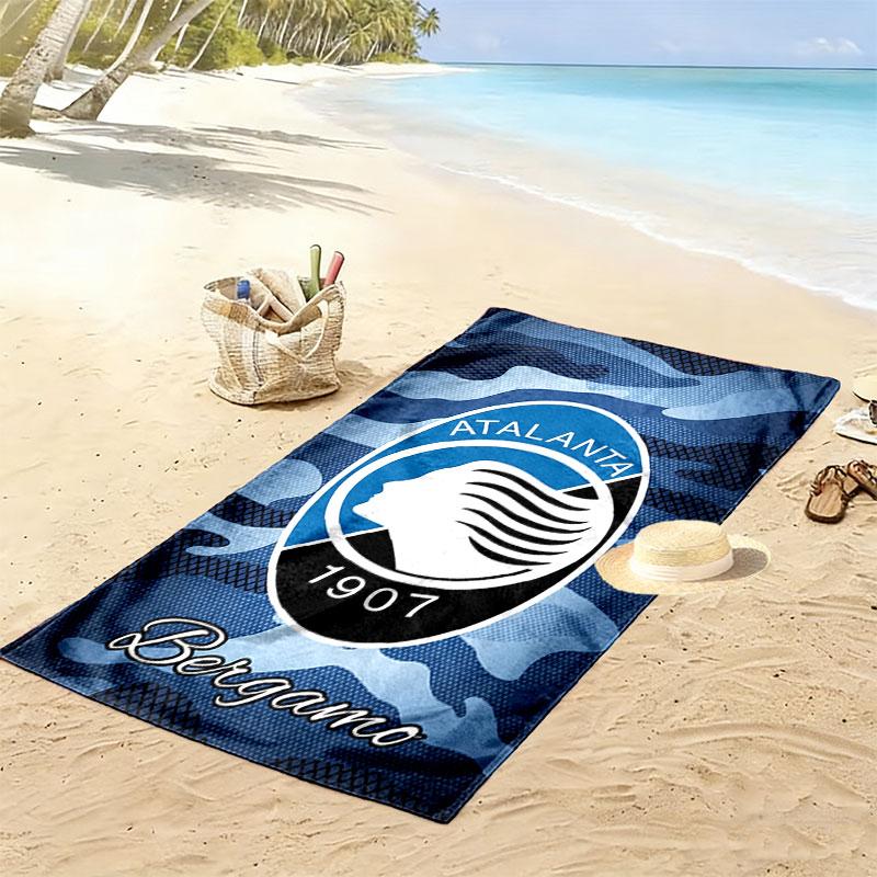 Asciugamano da Spiaggia Stampa Spirito di Squadra Atalanta, Asciugamano Grande Morbido Asciugatura Rapida per Spiaggia Campeggio Nuoto