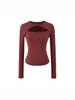 Korean Design Twist Neck Cutout Slim Fit Long Sleeve T-shirt for Women - 2026 Spring Collection