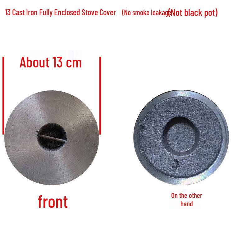 Cast Iron Firewood Stove Ring & Lid: Thickened Rustic Pot and Fire Pit Accessories