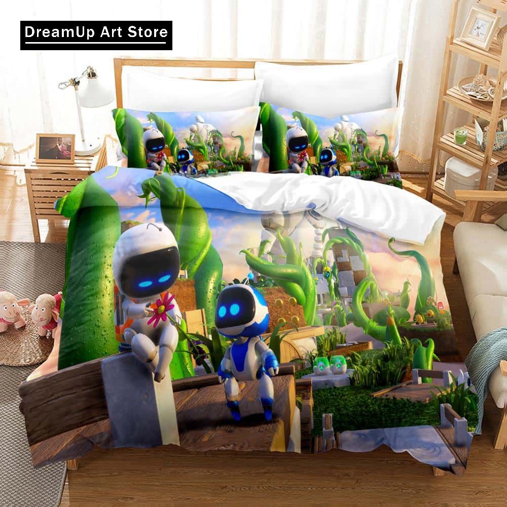 3D tisk Anime Astro Bot Ložní souprava Single Twin Full Queen King Size Postel Dospělý/Dětská ložnice Sady povlečení na peřinu Bytový textil