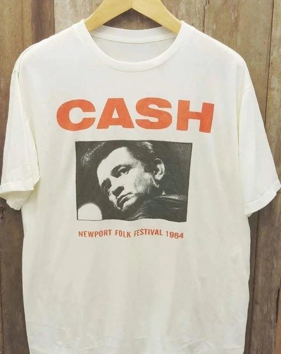 

Johnny Cash Newport Folk Festival 1964 T-Shirt S-5XL Q87345 4XL