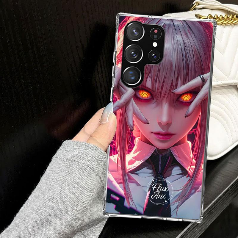 C-Chainsaw Mans Makima Case for Samsung Galaxy S25 S24 S23 S22 Ultra Soft Phone Cover S25 Edge S21 Plus S20 FE S10 + Black Cover