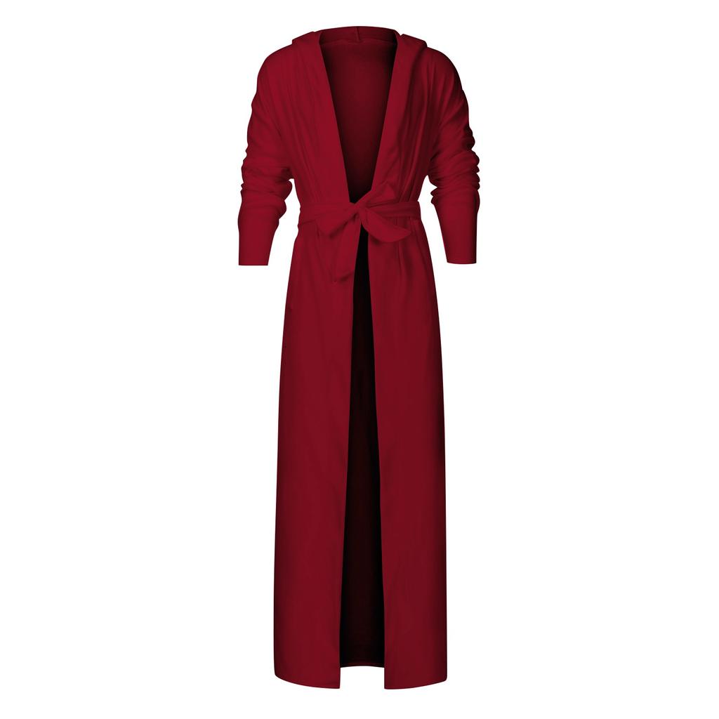 Men's Winter Plush Lengthened Shawl Bathrobe Home Clothes Long Sleeved Robe Coat