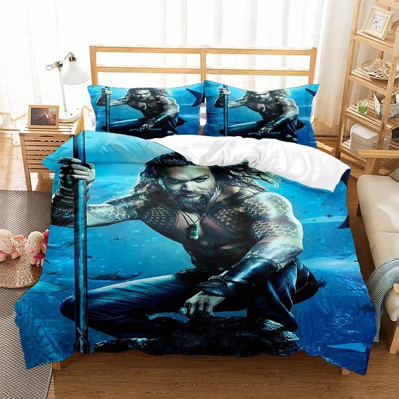 Wonder Woman Digital Printing Quilt Cover Pillowcase Three-Piece Living Bedding
