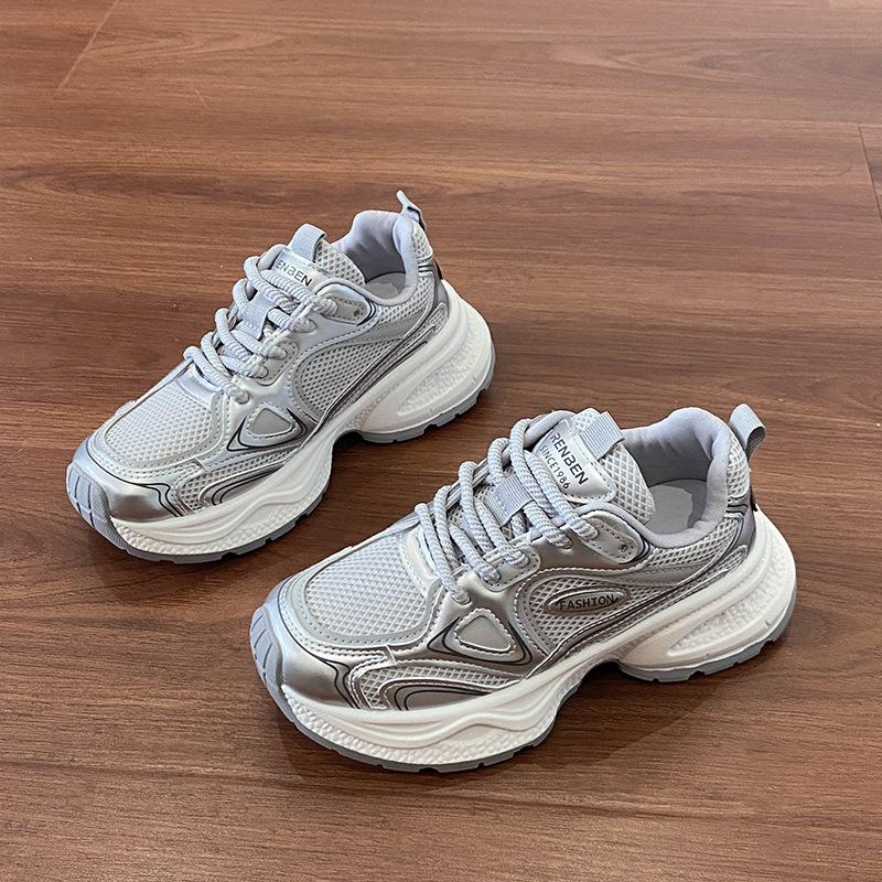 

2025 summer new Korean version breathable dad shoes women ins student casual shoes women s platform running shoes women Y5501 35