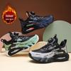 Boys' Winter 2025 Cotton & Velvet Warm Leather Running Shoes
