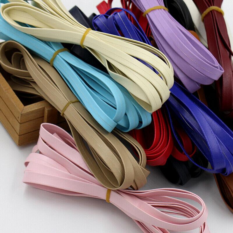 3 Metri Similpelle PU Nastro Sbieco 10mm Cucito Piping DIY Artigianato Patchwork Tappezzeria Tessile Nastro PU Guarnizione