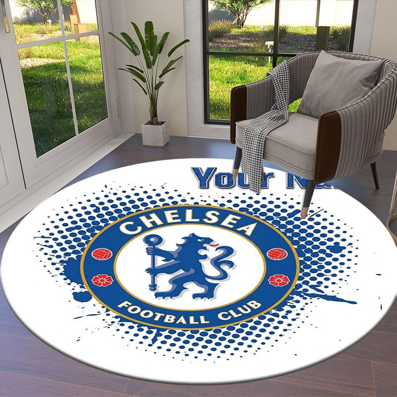 Chelsea F Custom Name Round Area Rug,Carpet Rug for Living Room Bedroom Sofa Playroom Decor,Non-slip Floor Mat