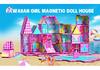 Colorful Magnetic Tiles Pink Dollhouse Set - STEM Educational Toy