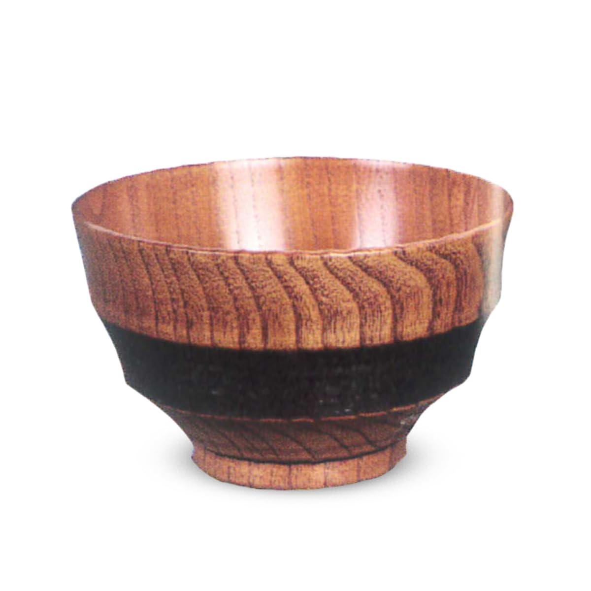 Miso Soup Brushstroke Akebono x 7cm J-kitchens Bowl, Wooden, Pattern, (Dawn) Design, 11.5 коричневый