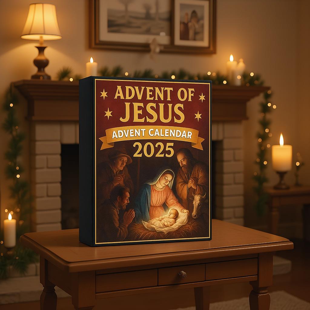Jesus Christmas Countdown Calendar with 24 2D Acrylic Ornaments Christmas Advent Calendar Christian Advent Calendar for Kids