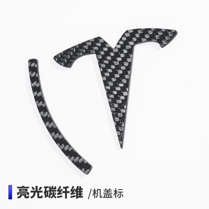 

for Tesla Model 3 Y Renewal 3 genuine carbon fiber replacement car logo front and rear letter logo accessories modification Original car size