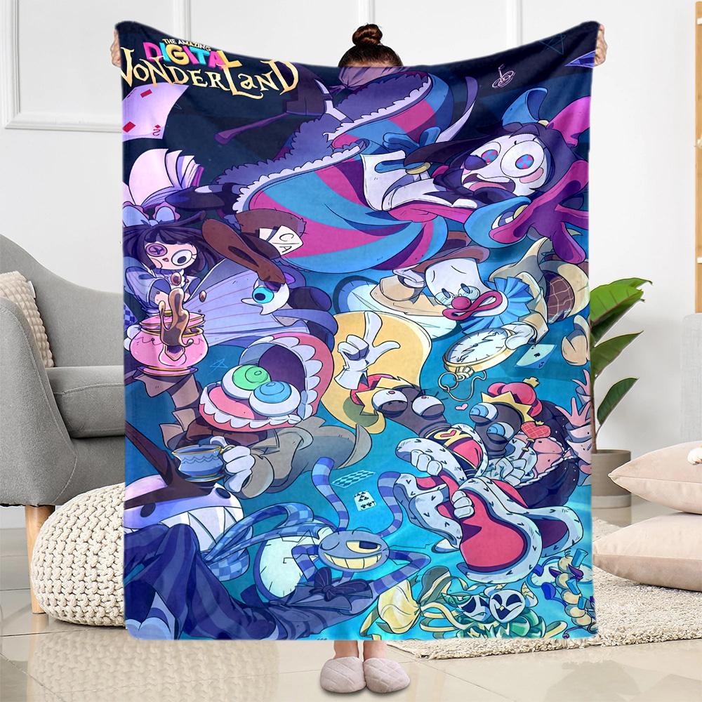 Digital Circus Blanket Comfortable Perfect for Sofa Seaside Office Chair for All Seasons Modern Style Gift for Travel Home Birthdays