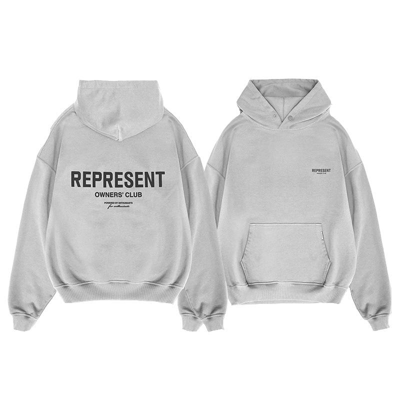 Classic Letter Print Oversized Hooded Sweatshirt Unisex Streetwear Hooded Sweatshirt