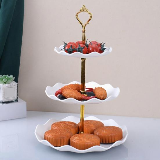 Yousheng 3-Tier Cupcake Stand Holder Plastic Serving Platter for Afternoon Tea Dessert Display Stand for Weddings Parties