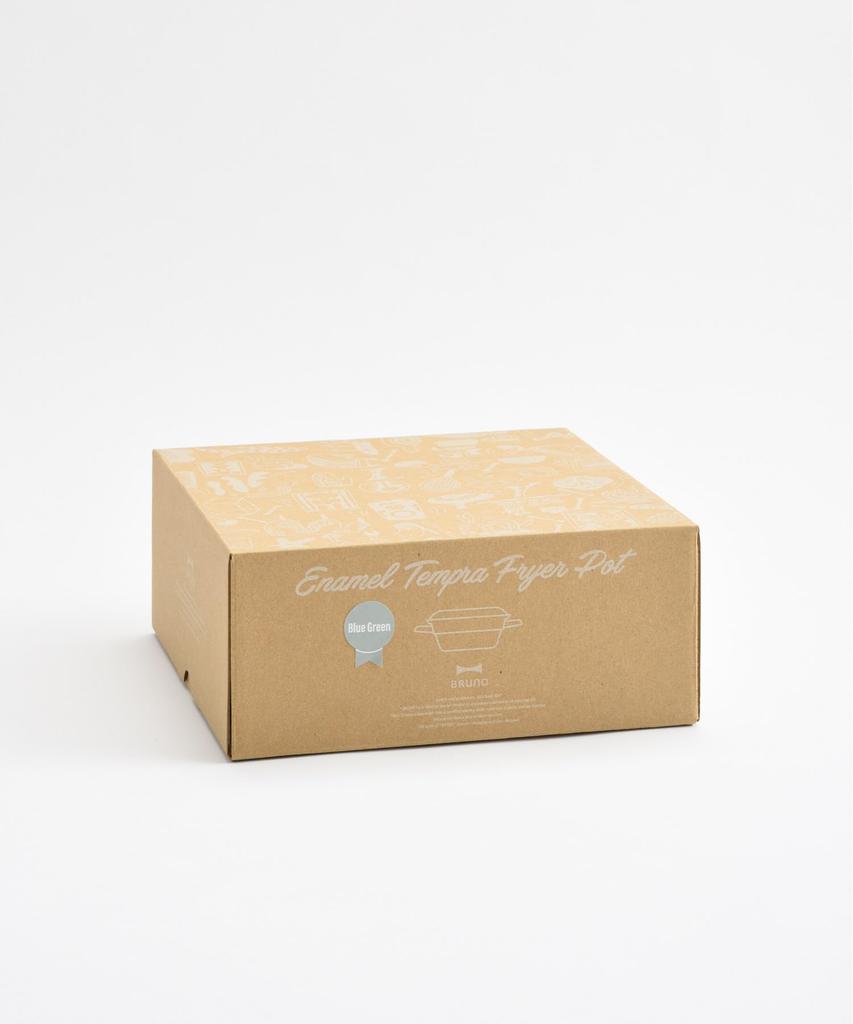 BRUNO Enamel Tempura Pot, 20cm, Compatible with Induction Cooking, Direct Heat, and Gas, Collaborated with Fuji Enamel, Ideal for Camping and