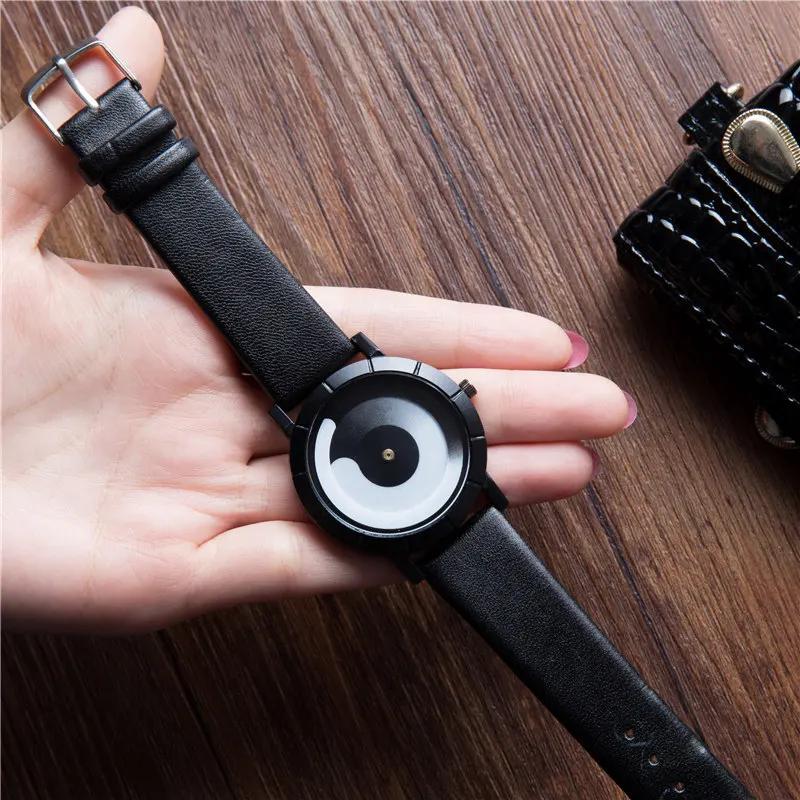 New Creative Rotation Men Watches  Leather Strap Quartz Watches Men Sports Watches Fashion Male Watch Relogio Masculino