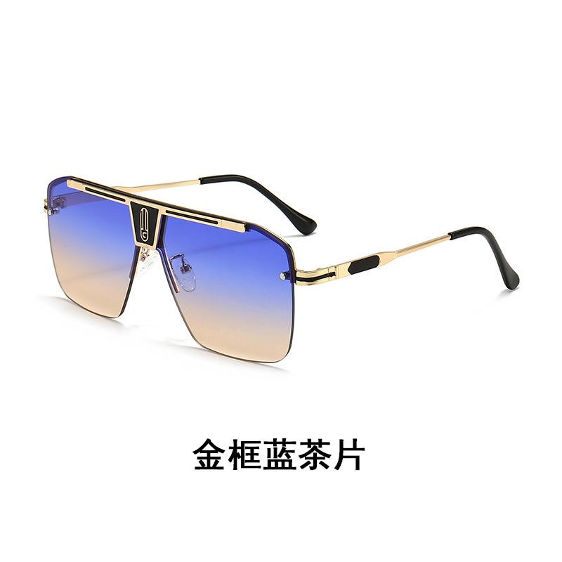 Occhiali da Sole da Uomo Wind Metal Splicing Integrato Cambio Graduale Tendenza Moda Temperamento Scatola Occhiali da Sole