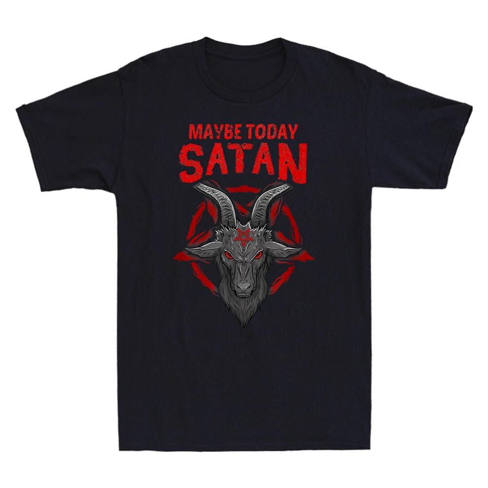 New Maybe Today Satan I Satanic Baphomet Goat Vintage Men's Short Sleeve Tee High-end Luxury Is for Both Men and Women Top Y2k