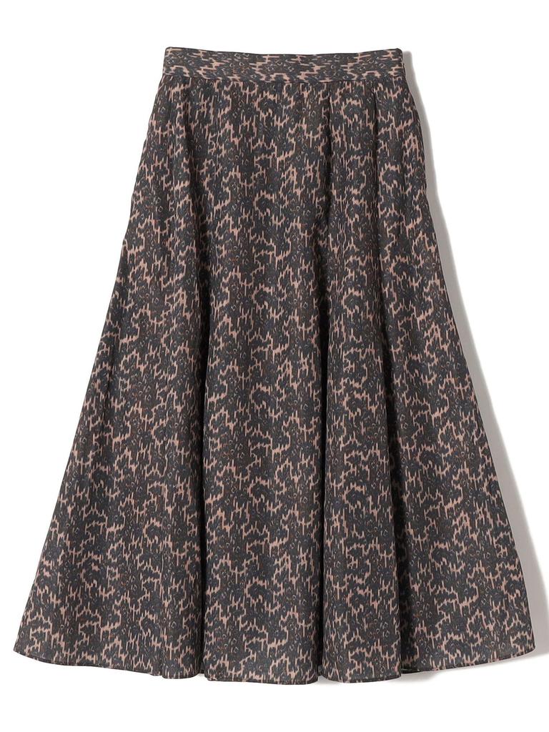 Ships Colors MULHOUSE Machine Washable Leopard Print Flared Skirt, Women's, Brown, Size S, 223250015