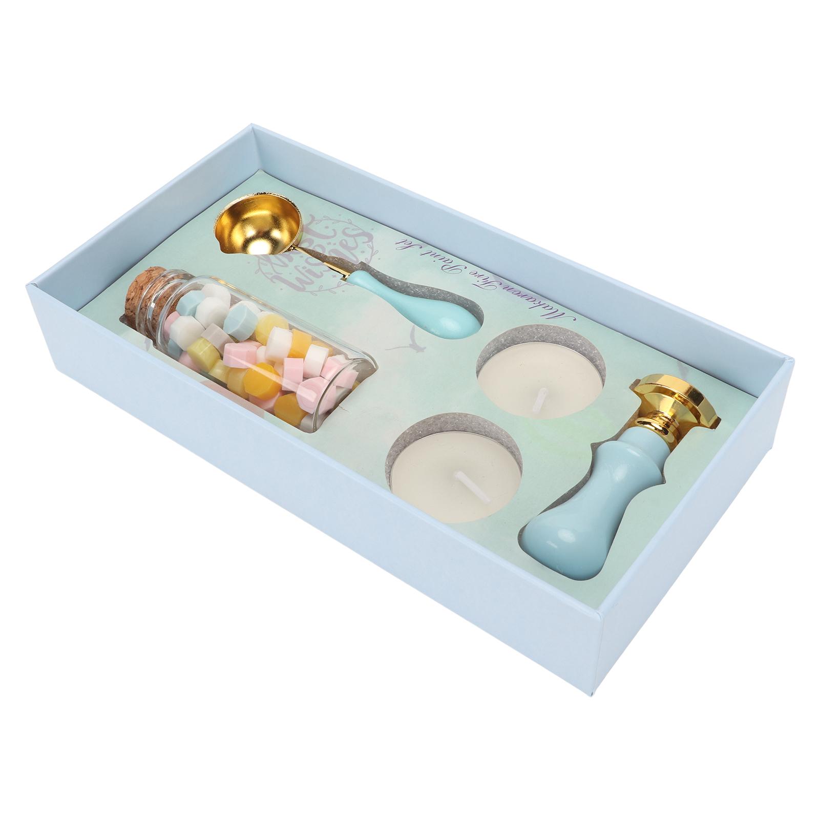 

Набор восковых штампов с прозрачным узором и удобной ручкой. Набор синих восковых штампов для самостоятельного изготовления.