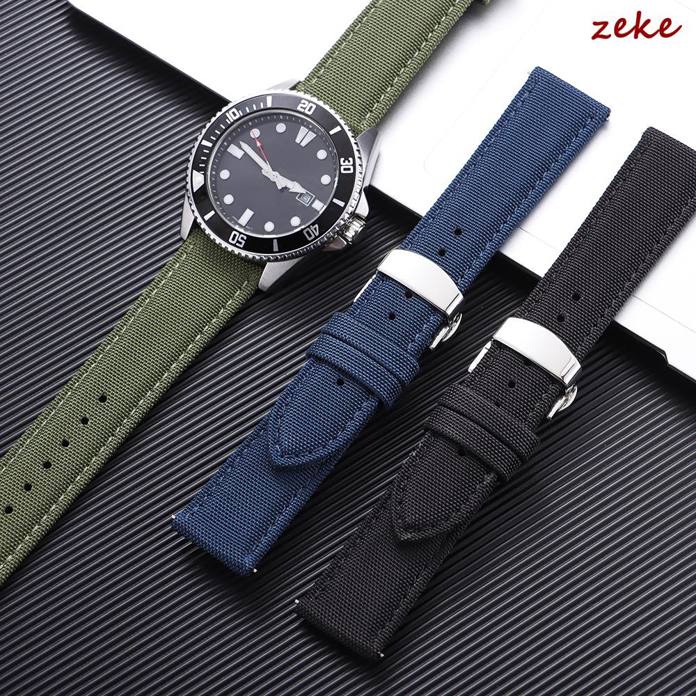 Waterproof Sailcloth Watch Band Premium Sailcloth Strap Butterfly Clasp Durable Nylon Quick Release Bracelet 20mm 22mm Wristbelt