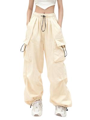 SvaYvee Cargo Long Easy Elastic Work Loose Street Plus Size M Women's Pants, Pants, Casual, Pants, Waist, Pants, Fit, Dance, Style, Sizes, 01. Beige,