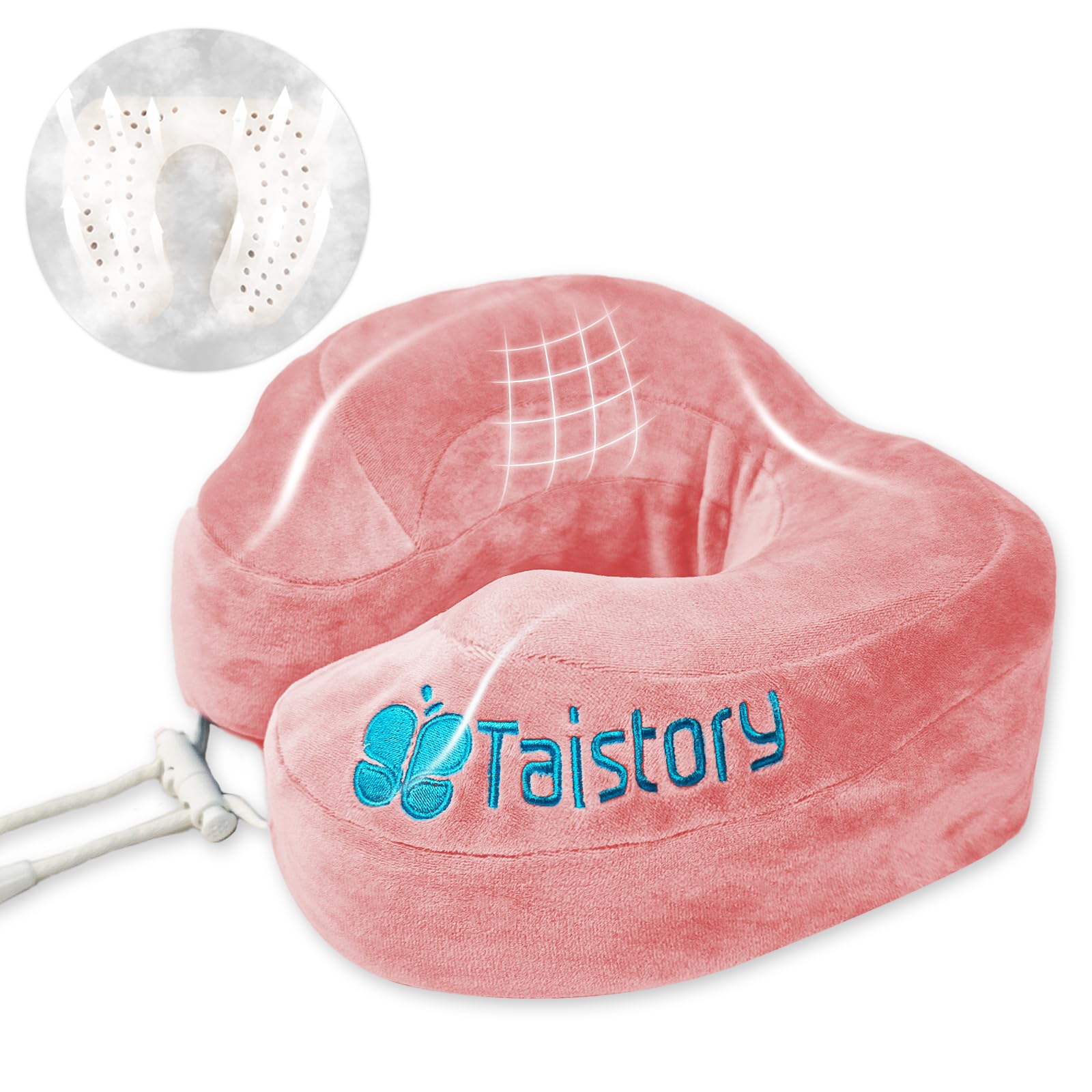 

Neck Pillow by Sleep Improvement Instructor Higher Side Comfortable Neck Travel Night Comfortable Neck Natural Latex Dust Mite Portable Nap Business розовый