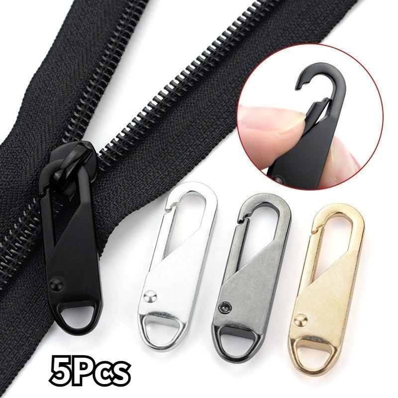5Pc Multi-purpose Zipper Instant Zipper Repair Kit Replacement Broken Buckle Travel Bag Suitcase Zipper Head DIY Sewing Craft
