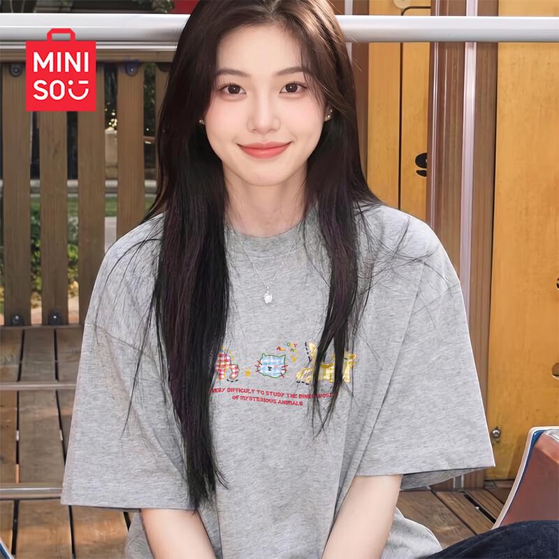 MINISO Women's 2026 Summer Cotton Relaxed Fit T-shirt