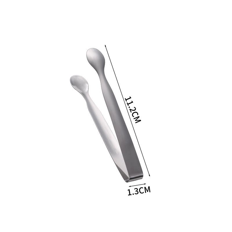 Thickened Stainless Steel Non-Slip Ice & Sugar Tongs for Kitchen Use