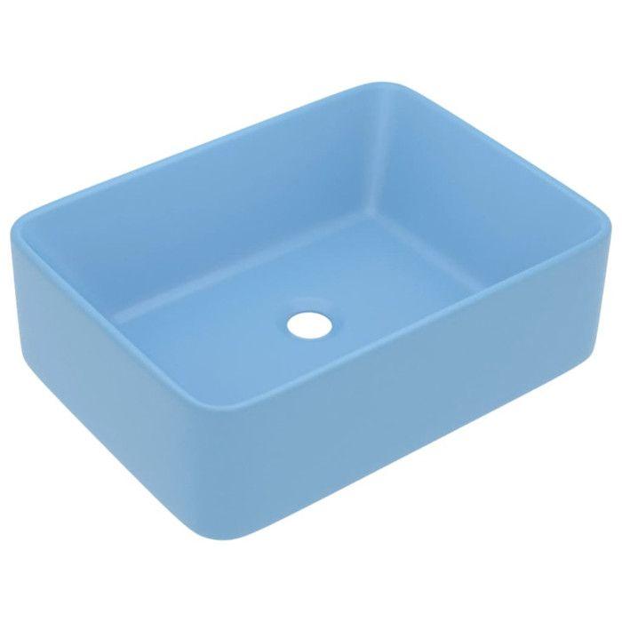 VidaXL Luxury Washbasin Countertop Basin Toilet Hand Wash Basin Bathroom Cosmetic Room Rectangular Light Blue Matte 147044